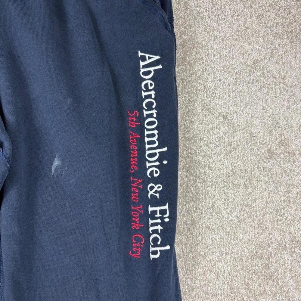 Abercrombie & Fitch Navy Blue 5th Avenue NYC Sweatpants XL American Flag Joggers - Picture 2 of 8